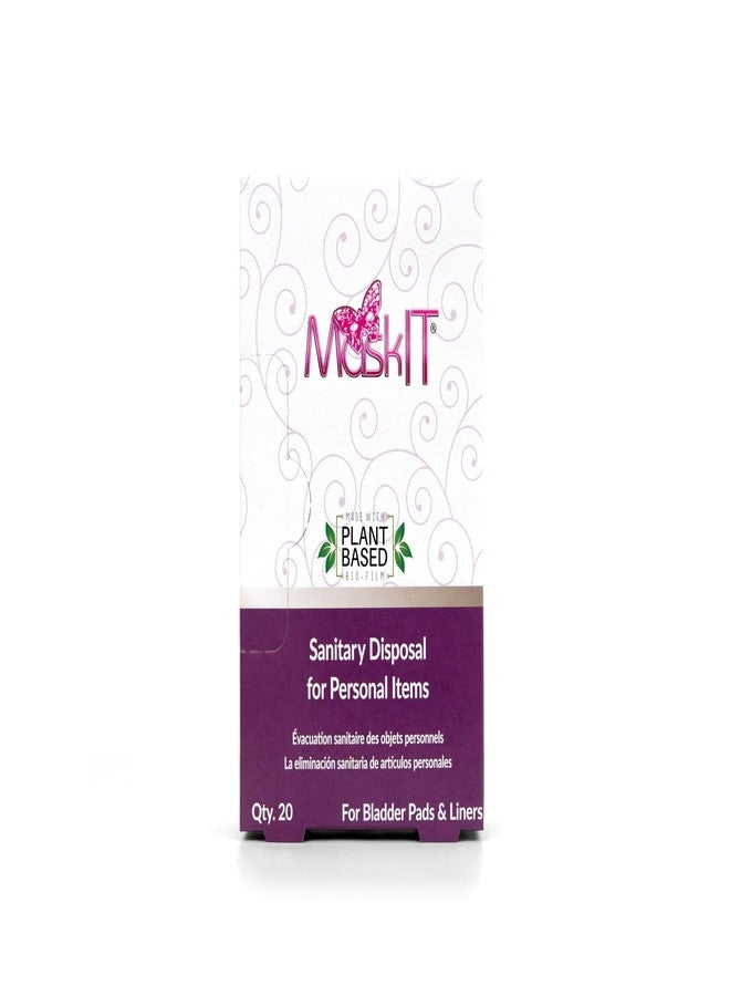 MaskIT Disposal Bags for Bladder Pads & Liners — Sanitary Disposal Bags For Incontinence Pads & Panty Liners — Single Pack, 20 Count - Image 1
